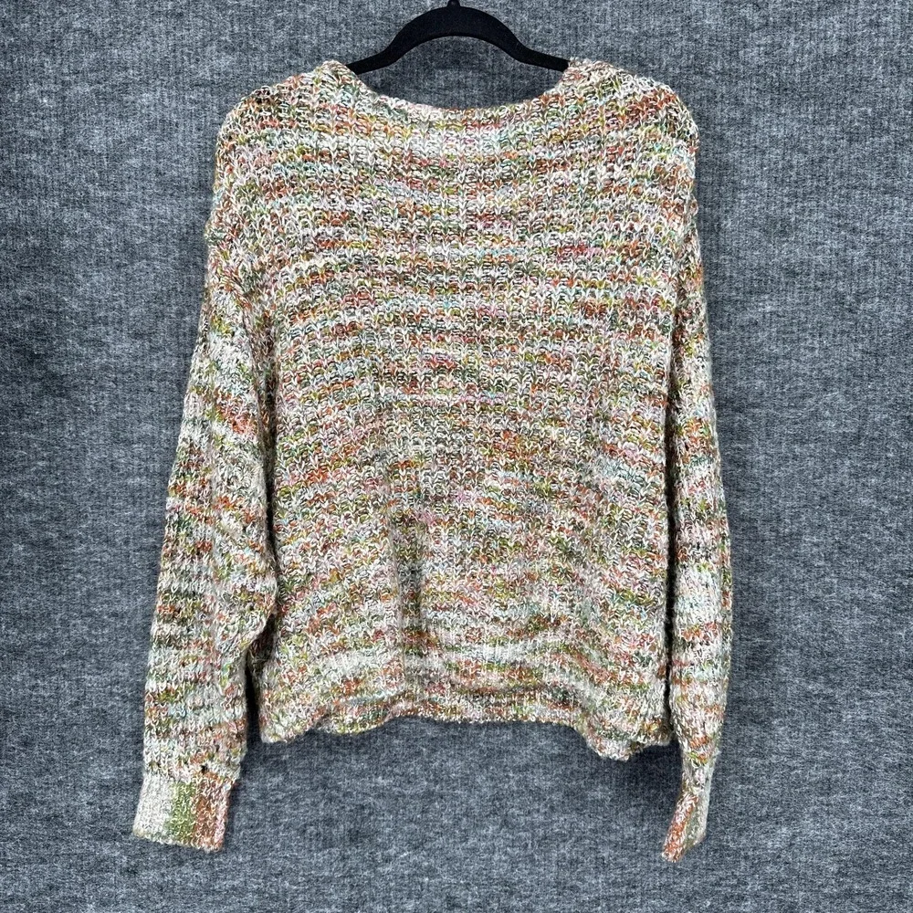 Free‎ People Sweater Womens Small Multicolor V Neck Knit Pullover Long Sleeve